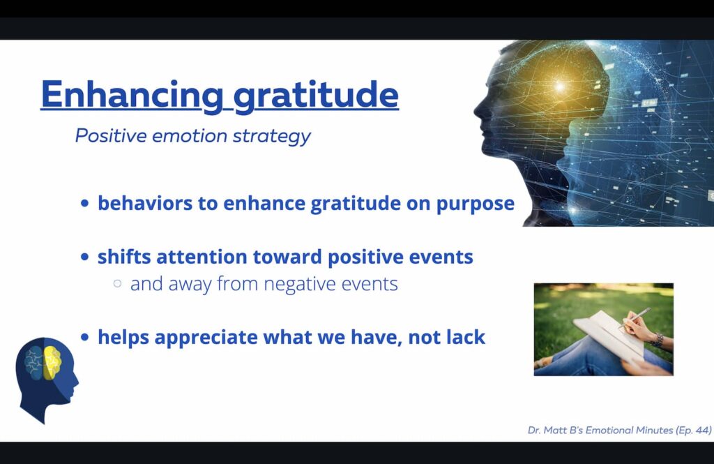 Enhancing gratitude
