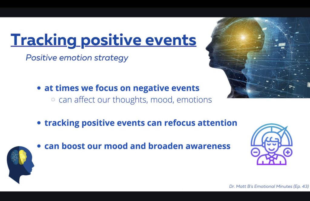 Concept of Tracking positive events and positive emotions
